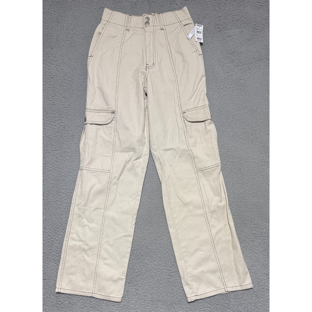 NEW RSQ Beige Smock Waist Loose Cargo Pants Womens XS‎ 100% Cotton